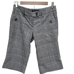 VTG Y2K Rampage Clothing Company Gray Cuffed Bermuda Dress Career Stretch SZ 1